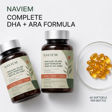 Load image into Gallery viewer, NAVIEM Plant-Based DHA Omega Supplement – Algal Oil & Acer Truncatum Seed Oil – Brain Focus & Mental Clarity Support, 60 Softgels