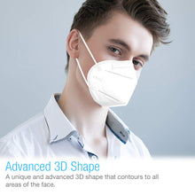Load image into Gallery viewer, SUNCOO Protective KN95 Face Mask - 20 Pack, 5 Layers Cup Dust Mask Protection Against PM2.5 Dust, Smoke and Haze-Proof, Designed for Men, Women, Essential Workers - White