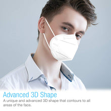 Load image into Gallery viewer, SUNCOO Protective KN95 Face Mask - 20 Pack, 5 Layers Cup Dust Mask Protection Against PM2.5 Dust, Smoke and Haze-Proof, Designed for Men, Women, Essential Workers - White
